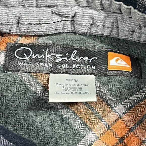 Quiksilver Men's Plaid Button Down Flannel Shirt Size Medium Blue - Picture 13 of 13